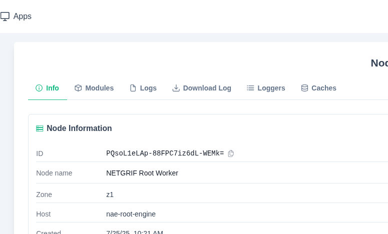 Node details menu