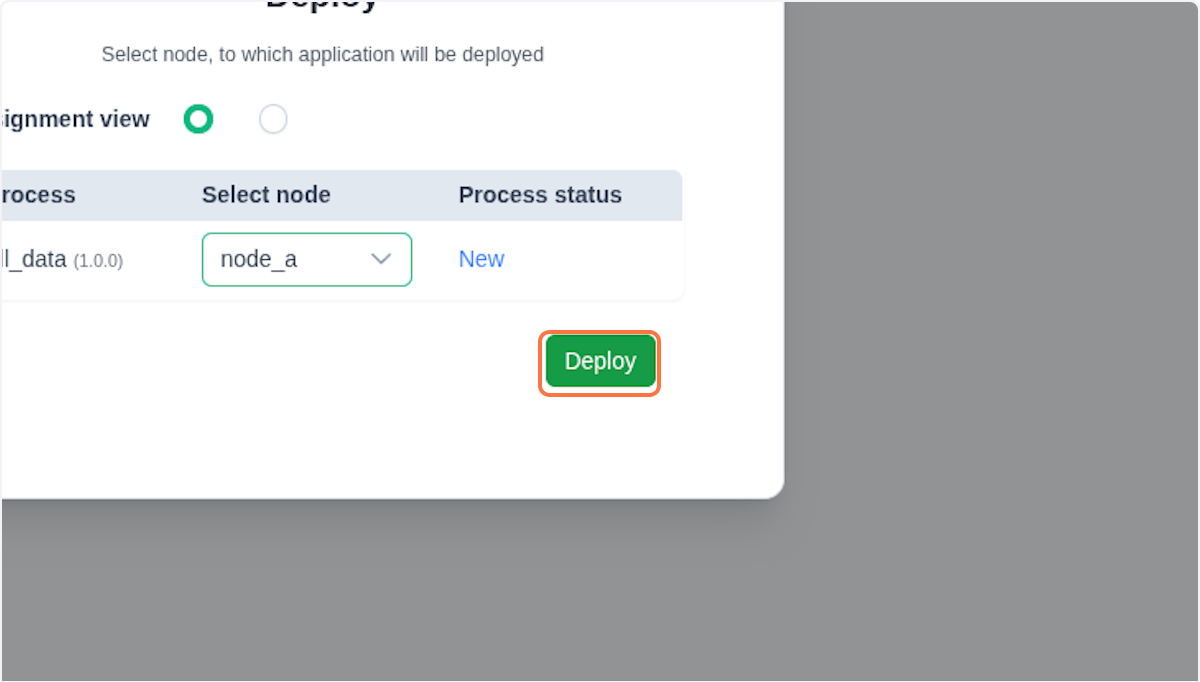 Deploy button