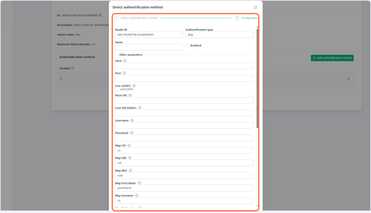 Realm auth form