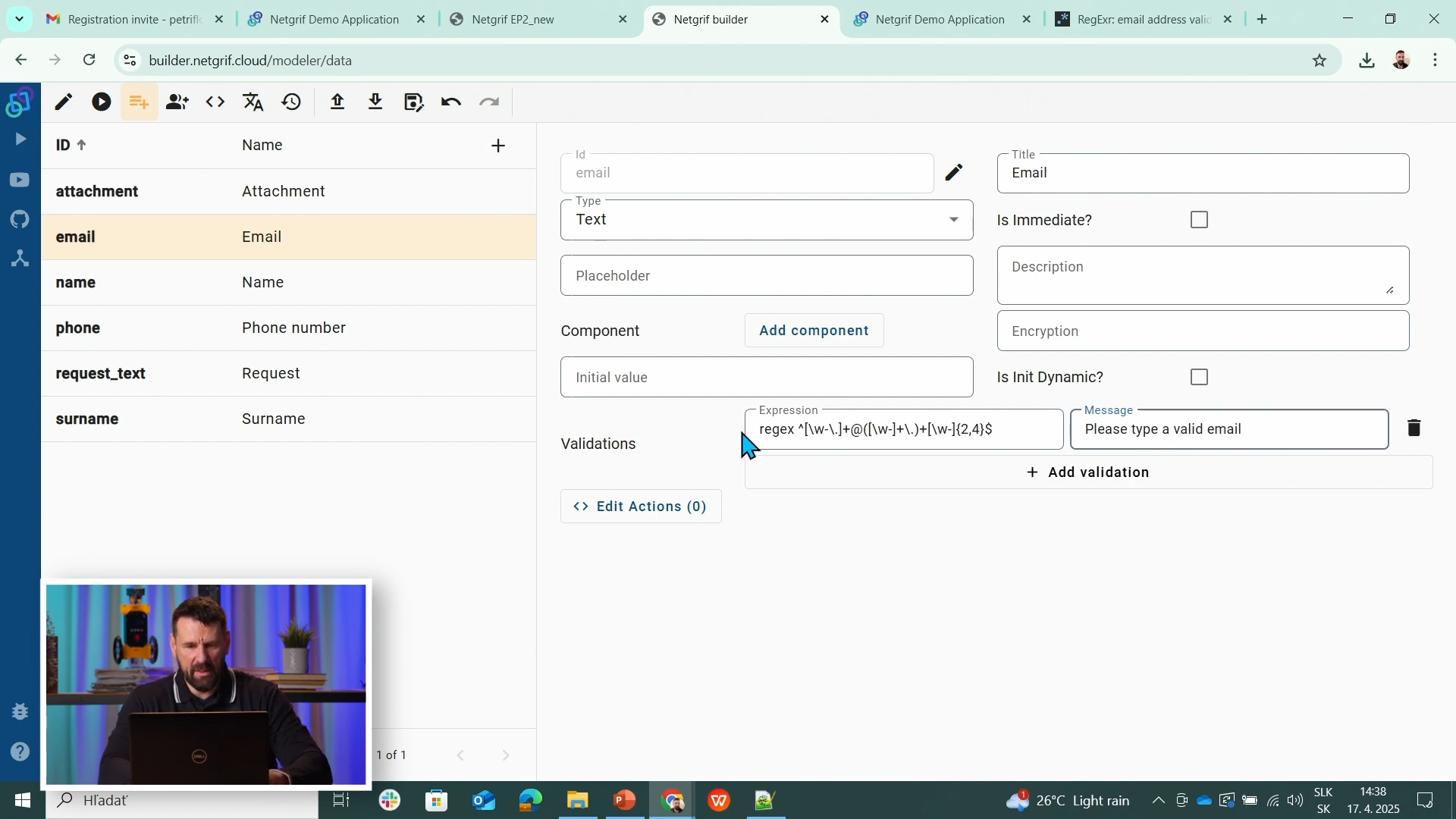 Register screen